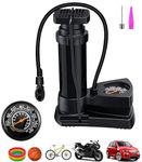 D RAJ Portable High Pressure Foot Air Pump Heavy Compressor Cylinder with Pressure Gauge Floor Pump for Motorbike, for Cars, Bicycle, Football, Cycle Pump., Black