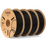 ELEGOO 4pcs PLA Filament 1.75mm 3D Printer Filament, Dimensional Accuracy +/- 0.02 mm, Compatible with Most FDM Printer Black (1KG/Spool, 2.2 lbs)