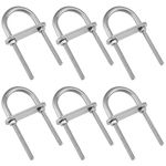 SEUNMUK 6 Set Metal Round U Bolt, M5 × 78mm U Bolt 304 Stainless Steel u Bolts, U Shape Bolts with Hex Nut and Spacer for Attaching Piping Conduit Cable Tube Brackets