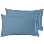 Nestl Bedding Soft Pillow Shams Set of 2 - Double Brushed Microfiber Hypoallergenic Pillow Covers - Hotel Style Premium Bed Pillow Cases, King - Blue Heaven