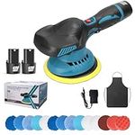 QMCAHCE Cordless Car Buffer Polisher kit with 2 Battery(12V 2.0Ah) and Charger, 6 Inch Portable Variable Speed Polishing Machine Kit for Car Detailing, for Car Waxing/Polishing/Scratch Repair