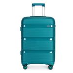 Kono 55x40x20cm Cabin Hand Luggage Hard Shell Travel Trolley 4 Spinner Wheels Lightweight Polypropylene Carry On Suitcase with TSA Lock 40L (Turquoise)