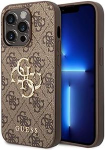 CG MOBILE Guess Étui en Cuir PU pour iPhone 15 Pro Max (Marron)