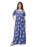 EliteZilla Nighty| Nighty for Women| Nighties Women| Cotton Nighty for Women| Nighty for Women Cotton| Women Nighty| Maxi Dress for Women| Night Gown for Women Cotton| Alpine Fabric| Rama Green|