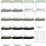 Youngever 18 Pack 120ML Baby Food Storage, Re-usable Plastic Baby Food Containers with Lids and Labels, 9 Urban Colors