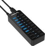 SABRENT 10-Port USB 3.0 Hub, Indivi