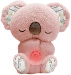 generic Sleeping Plush Breathing Stuffed Animal for Anxiety Adults Relief Koala Breathing Adjustable in Four Modes with Music Lights & Rhythmic Breathing, Pink Koalas