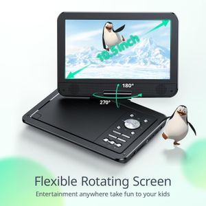 Yoton 12.5" Portable DVD Player – Rechargeable, Swivel Screen