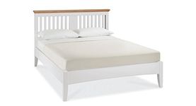 APRODZ Solid Wood Without Storage Queen Size Parma Bed for Bedroom Stylish | White & Brown Finish