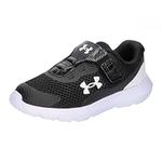 Under Armour Boy's UA BINF Surge 3 AC Running Shoe, Black/White, 5.5 Child UK