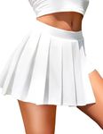 Avidlove Womens Pleated Mini Skirt Solid Ruffle Lingerie Skirts Y2k Short Skirt Cheer Skirt Tennis Skirt White XL