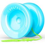 MAGICYOYO Responsive Yoyo for Beginners K2, Dual Purpose Yoyo for Kids with Replacement Unresponsive Bearing for Intermediate + Bearing Remover + Yoyo Case Bag + 12 Yoyo Strings (Blue)