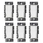 Lutron Diva LED+ Dimmer Switch for Dimmable LED, Halogen and Incandescent Bulbs, 150W/Single-Pole or 3-Way, DVCL-153P-WH, White (6-Pack)