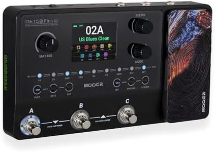 MOOER GE150 Plus Li Black New Guitar Amp Modelling Multi Effects Pedal Compact Guitar Jamming Tool Looper Drum Machine with 9hrs Battery and Three Footswitches Controller