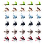 Goture 30pcs Fly Fishing Flies Kit Fly Assortment Trout Fishing with Fly Box - Dry Flies Wet Flies Streamers Nymphs - Steelhead Panfish Bass Trout Flies for Fly Fishing