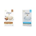 Dove Beauty Bar Shea Butter + Gentle Exfoliating for Soft, Pampered and Smooth Skin | 12 Bars