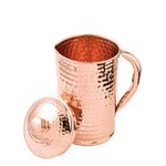 Pure Copper (99.8%) BPA Free Water Hammered Pitcher | Pure Copper Carafe | Water Jug Dispenser Fridge and Enjoy The Health Benefits Immediately