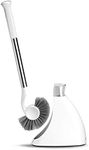 simplehuman Toilet Brush with Caddy, Stainless Steel, White