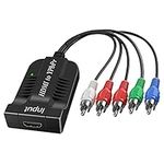 HDMI to Component 5RCA YPBPR Audio Video Converter Adapter Scaler 1080P60 RGB+L/R Output for TV Box DVD to Old TV