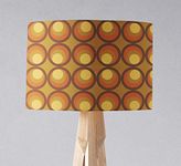 Orange and Brown 1970s Circles Design lampshade, Ceiling or Table Lamp Shade