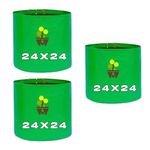 MASHKI HDPE Grow Bags for Home, Terrace & Balcony Gardening – Big Size Vegetable Plant Grow Bags (15x15, 18"x18" & 24"x24" – Heavy Duty, UV Stabilized) (3, 24x24 Inches)