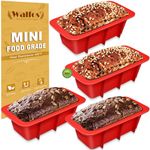 Walfos Mini Silicone Loaf Pan Set - 4 Pieces Non-Stick Mini Loaf Pans, Food Grade Rectangle Silicone Bread Pan for Baking, Perfect for Bread, Brownies, Meatloaf, Cake, BPA Free & Dishwasher Safe