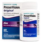 PreserVision Original by Bausch + Lomb, Eye Vitamin and Mineral Food Supplement, Zinc, Copper and Vitamin C, E and A, Two Eye Supplement Soft Gel Capsules per Day