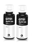 Wiofy Refill Ink for compitible h p GT51,GT52,GT5810,GT5820,GT5811,310,319Ink Tank Printer Black Black - Twin Pack Ink Bottle