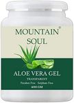 Mountain Soul Aloe Vera Gel, 400 grams, transparent, free of parabens, sulfates, color, or fragrance | all-natural gel that moisturizes skin, hair, and the face