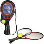 A to Z Childrens Kids Metal Junior Tennis Set 2 Racket Raquets and 1 Ball Outdoor Toy Play Game Set