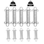 10PCS Tent Springs Buckle,Stainless Steel Heavy Duty Windproof Camping Tent Springs, Tarp Springs, Rope Spring for Awning Tent Canopy, Dog Lead Extension Springs, 5 * 12cm Plus 5 * 9cm