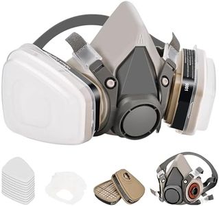 ZDDISN Half Face Respirator Mask with 6001 Filters | Reusable Welding Respirators Masks, for Chemical Epoxy Resin Construction Organic Vapor Woodworking Sanding DIY Spray Paint