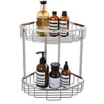 SAYAYO Corner Shower Caddy Shower Basket, SUS304 Stainless Steel Corner Bathroom Shower Shelf, 2-Tier Polished Shower Organiser, EG7162