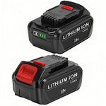 JYJZPB 2 PACK DCB200 5.5Ah 18V Battery Compatible for Dewalt Battery DCB184 DCB180 DCB181 DCB182 DCB201 DCB200-2 Lithium Ion Battery MAX XR 18V Tools with LED Charger Indicator