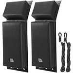 kemimoto PWC Boat Fenders, 2 Pack Boat Bumpers for Jet Ski, Boat Fenders Bumpers for Docking with 2 Ropes, Black, 18" x 6.5" x 2.4",Black