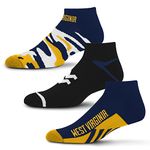 For Bare Feet NCAA West Virginia Mountaineers CAMO BOOM 3 Pack Ankle Sock Team Colors Large