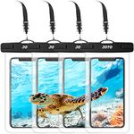 Joto Waterproof Phone Pouch Ipx8 Universal Waterproof Case Dry Bag Phone Protector For Iphone 15 14 13 12 11 Pro Max Plus Xs Xr X 8 Galaxy S23 S22 S21 S20 Pixel Up To 7" -4 Pack, Clear - Plastic