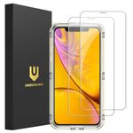 UNBREAKcable 2-Pack Screen Protector for iPhone 11/iPhone XR, Double Shatterproof Tempered Glass [Easy Installation Frame] [9H Hardness] [99.99% HD Clear]