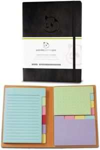 Black Undated 6 Month Day Planner - Daily Planner with Spring Sticky Notes by Panda Planner - Organizer Planner and Sticky Notes for Productivity