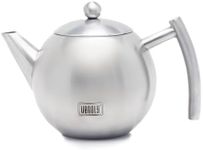 Venoly Stainless Steel Tea Pot With Removable Infuser For Loose Leaf and Tea Bags, Hot Water Fast to Boil, Dishwasher Safe and Heat Resistant (Silver, 1 Quarts/Liters)