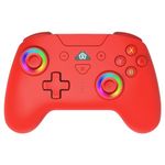 Subsonic – Wireless controller for Switch and Switch Oled – Gamepad bluetooth controller with LED, vibrations ant 6 axis gyro - Red