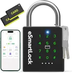 Dhiedas New Smart Padlock with Key, Heavy Duty Combination Padlock, RFID Pad Lock with Codes Bluetooth APP Access, Outdoor Waterproof Electronic Key Lock for Gate Fence Shed Locker Garage Garden