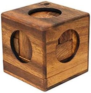 Cube Puzzle: Wooden Puzzle for Adults a Handmade 3D Brain Teaser Soma Cube from SiamMandalay