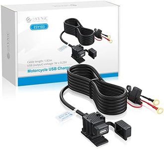 ESynic Cargador USB de Motocicleta,Enchufe USB Impermeable para Motocicletas Cargador USB del Teléfono de la Moto con 2.1A 12V / 24V Puerto de Fuente de Alimentación USB Teléfono y GPS