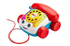 Fisher-Price Toddler Pull Toy Chatter Telephone Pretend Phone with Rotary Dial and Wheels for Walking Play Ages 1+ Years