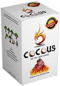 Cocous Natural Coconut Charcoal Incense Hookah Shisha Narguile Coal Coconut Shell Briquette Coals 1KG-72 Pieces 25mm Cubes