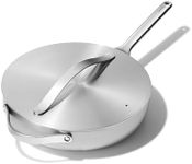 Caraway Stainless Steel Sauté Pan (4.5 Qt) - 5-Ply Stainless Steel - Oven Safe & Stovetop Agnostic - Non Toxic, PTFE & PFOA Free