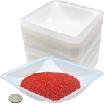 Pure Ponta Weigh Boats Large - 125 Pack 330ml Plastic Disposable Trays for Scale, Square Weighing Dishes for Powder Weight, Epoxy, Crafts, Food Samples - Pour Boat Tray, Anti-Static Lab Dish Container