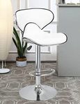 Redefine® Burnie Most Comfortable High Counter Horse Barstool with Chrome Base Height Adjustable Bar Chair Suitable & Comfortable for Kitchen|Reception|Cafeteria|Pub's|Dining (White)