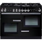 Rangemaster Professional Plus PROP110DFFGB/C 110cm wide Dual Fuel Range Cooker with Gas Hob - Black/Chrome - A/A Rated